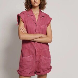 One Teaspoon Safari Bandit Overall Romper - Pink Ruby - Large